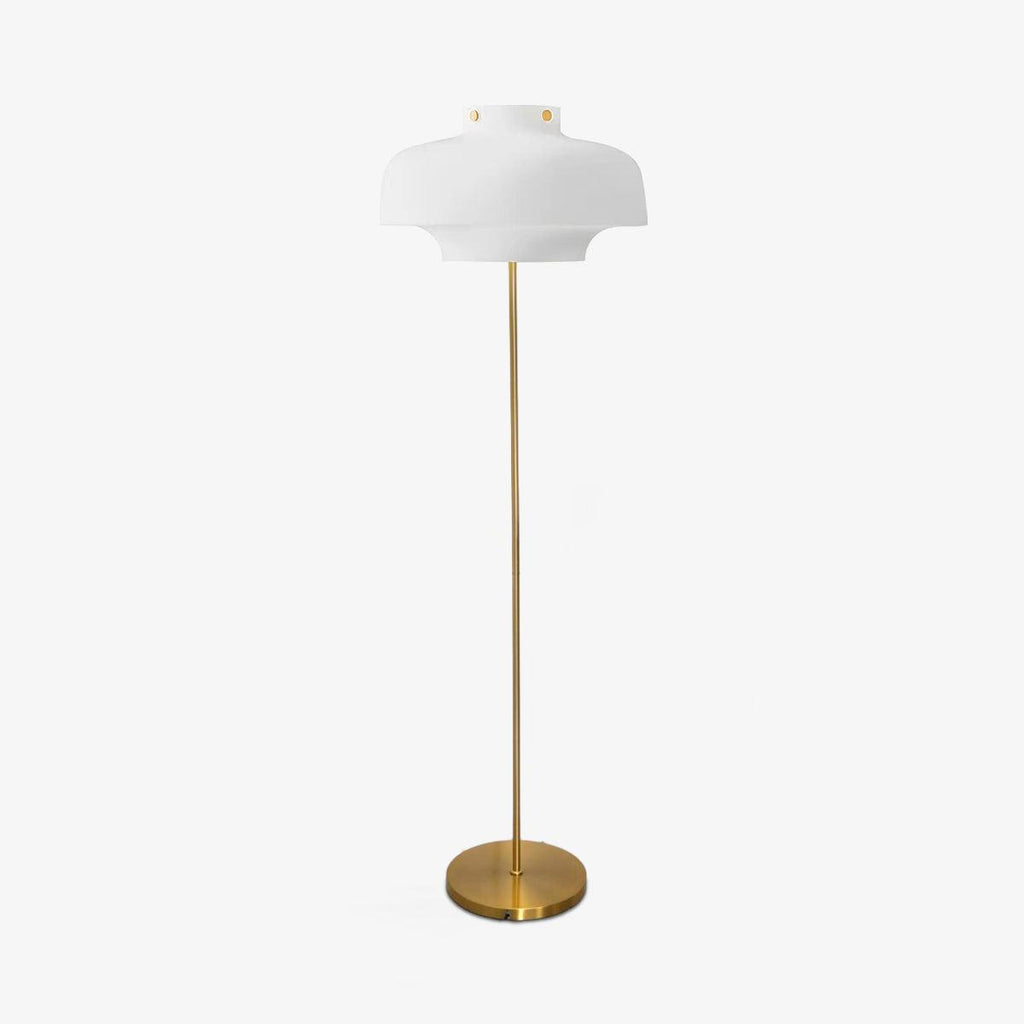 Hagen Floor Lamp ∅ 13.8″ x H 59″ / Dia 35cm x H 150cm / Gold & White / US Plug Floor lamp