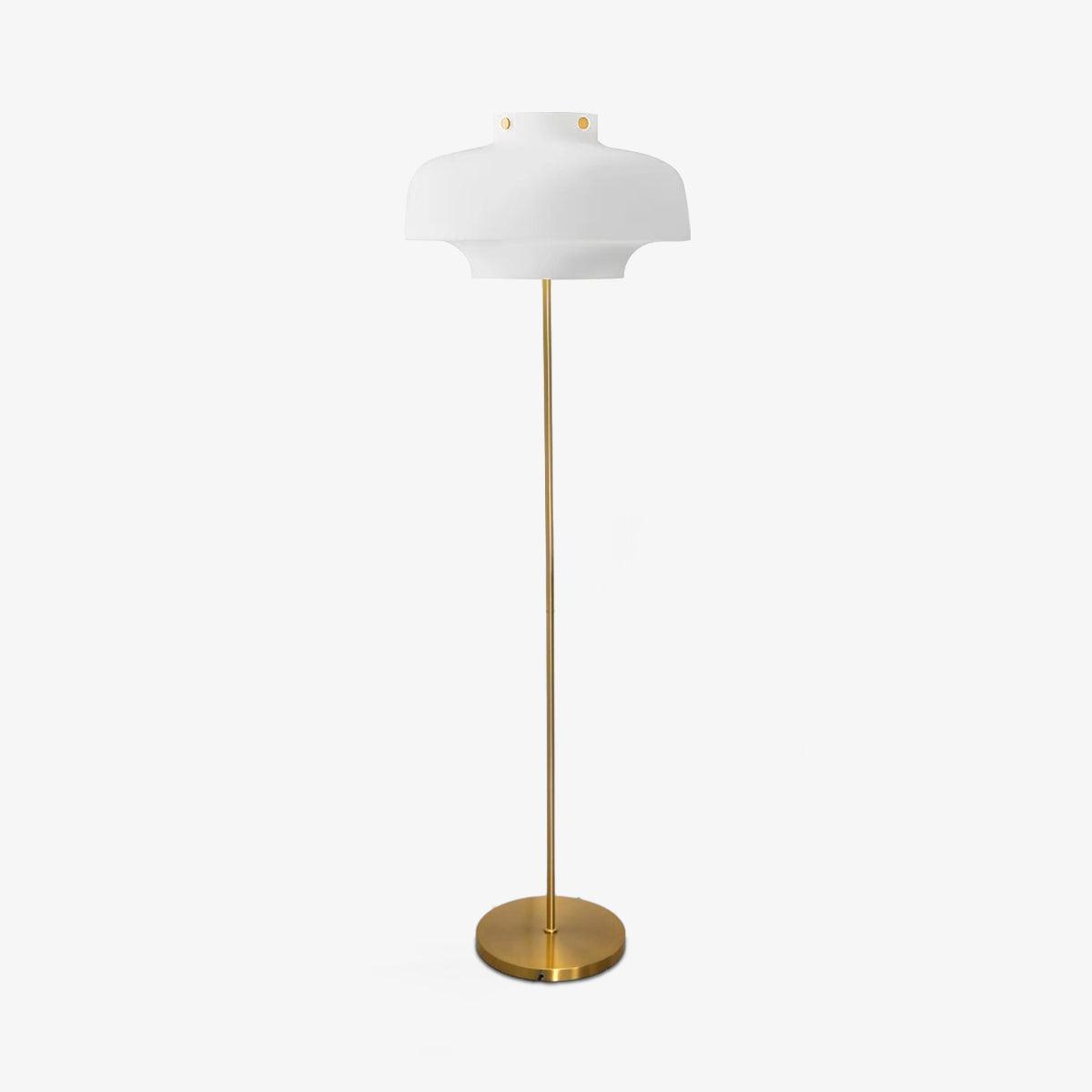 Hagen Floor Lamp ∅ 13.8″ x H 59″ / Dia 35cm x H 150cm / Gold & White / US Plug Floor lamp