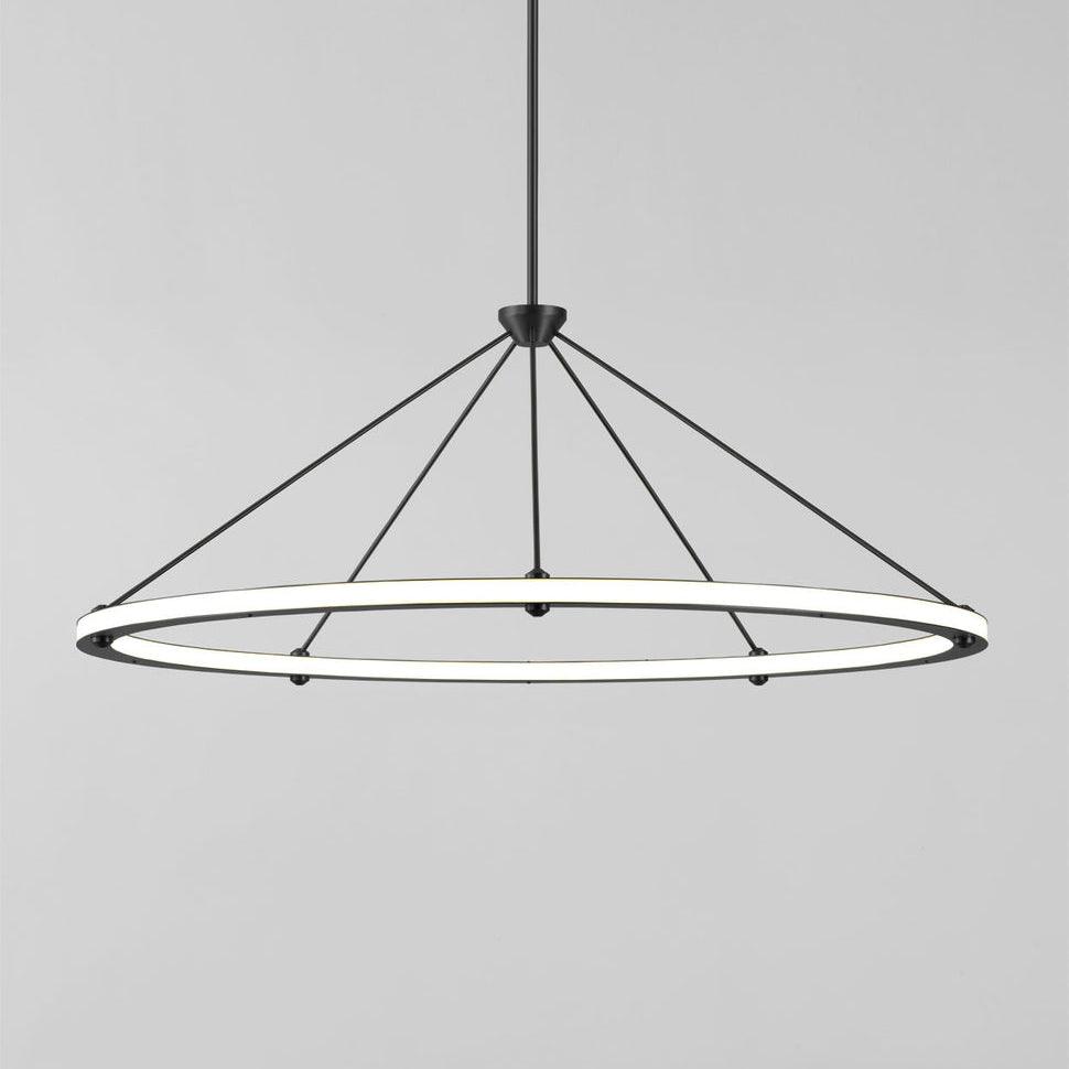 Cascading Ring Circle Pendant Lamp ∅ 23.6″ x H 19.6″ / Dia 60cm x H 50cm / Black / Warm White Pendant light