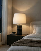 Black Organic Wood Table Lamp