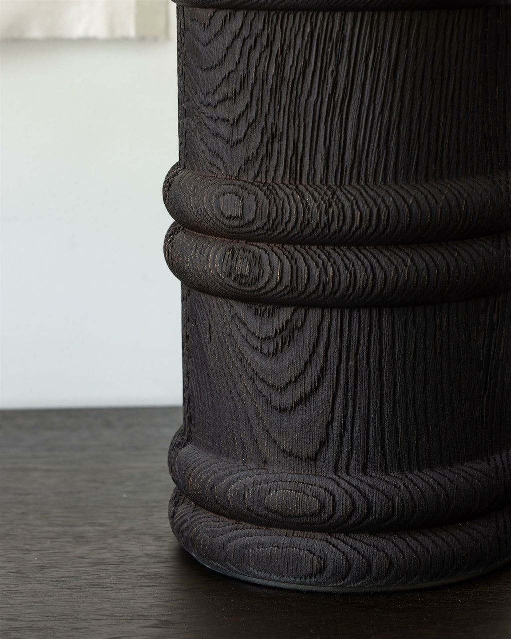 Black Organic Wood Table Lamp