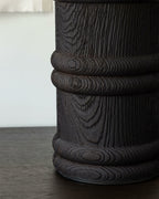 Black Organic Wood Table Lamp