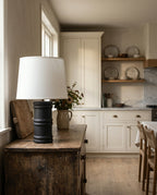 Black Organic Wood Table Lamp