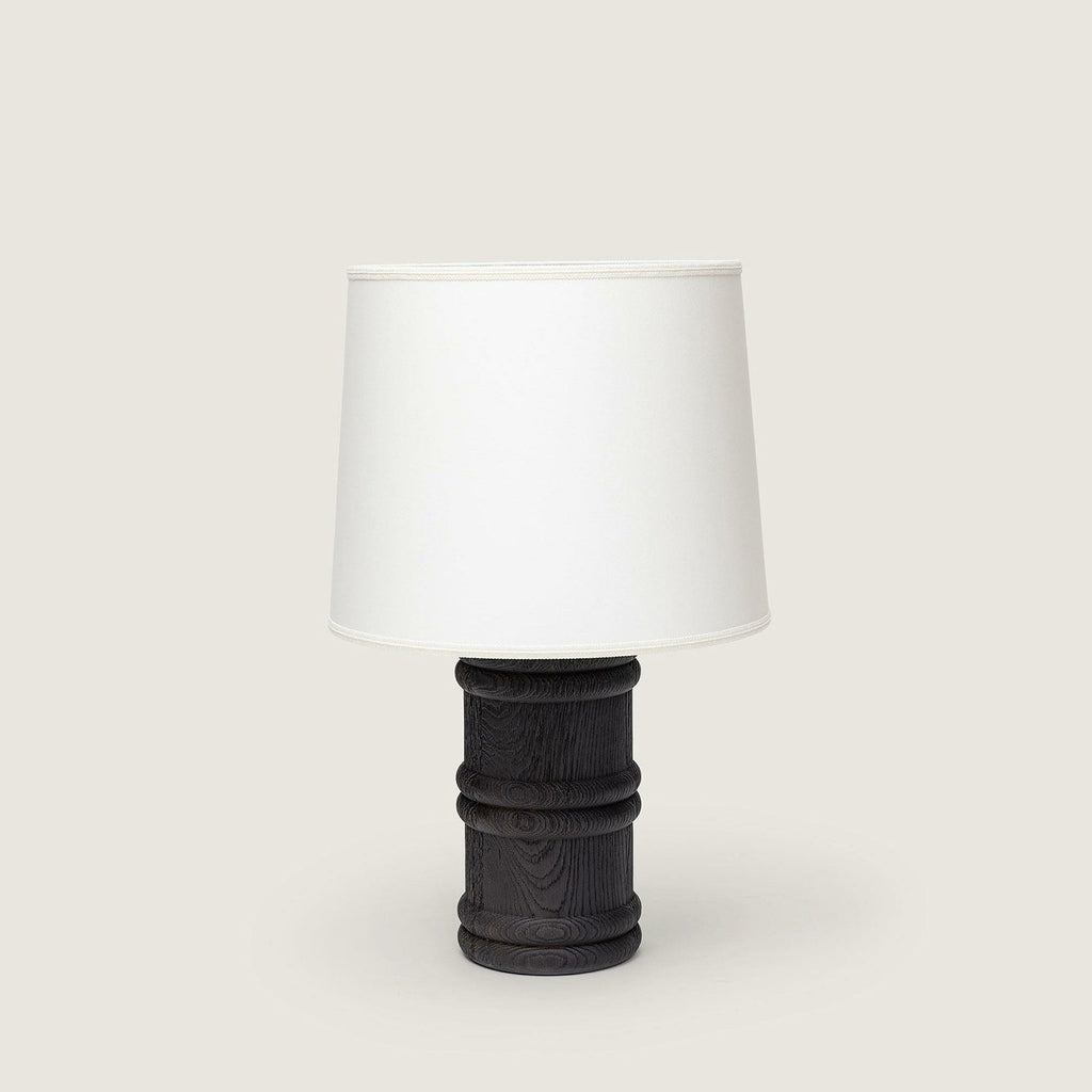Black Organic Wood Table Lamp