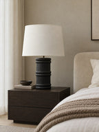 Black Organic Wood Table Lamp