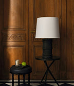 Black Organic Wood Table Lamp