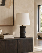 Black Organic Wood Table Lamp