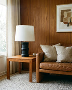 Black Organic Wood Table Lamp