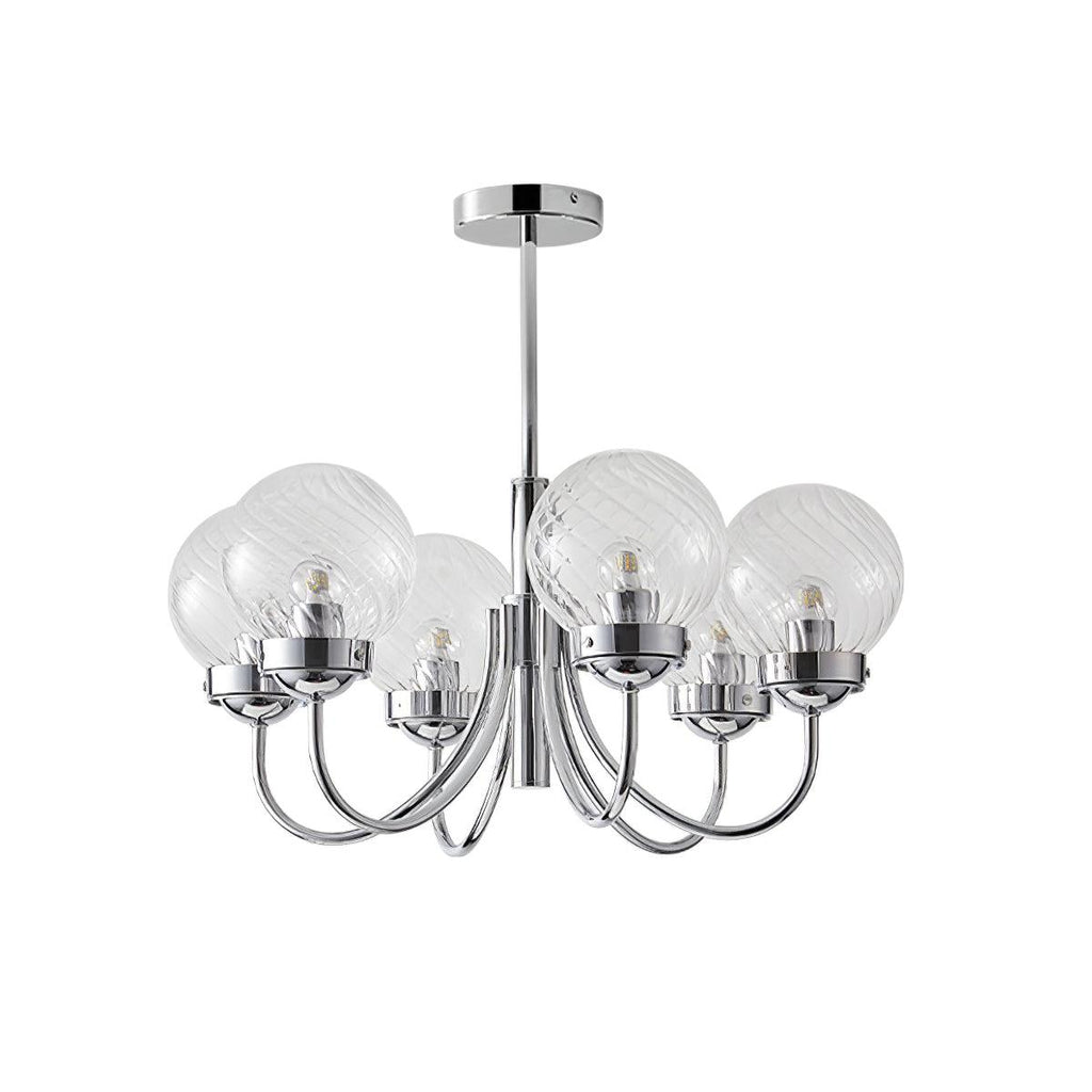 Hamilton Chandelier 6 heads ∅ 23.6″ x H 12.6″ / Dia 60cm x H 32cm / Chrome Chandelier