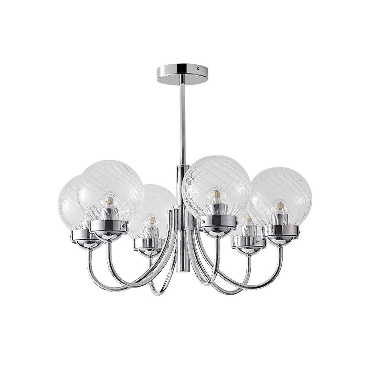 Hamilton Chandelier 6 heads ∅ 23.6″ x H 12.6″ / Dia 60cm x H 32cm / Chrome Chandelier