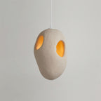 Hand-Built White Pendant Lamp ∅ 9.1″ x H 15.7″ / Dia 23cm x H 40cm / Beige Pendant light