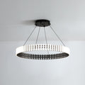Hanging LED Chandelier ∅ 15.7″ x H 3″ / Dia 40cm x H 7.5cm / Black&White / Warm Light Chandelier