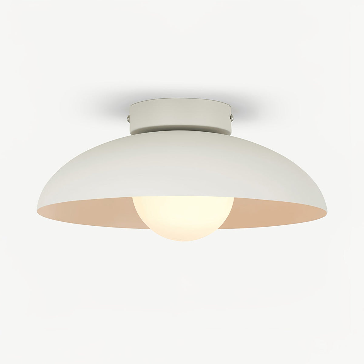 Harper Glass Dome Ceiling Lamp ∅ 11″ x H 5.1″ / Dia 28cm x H 13cm (Power: ~12W) / White Ceiling lamp
