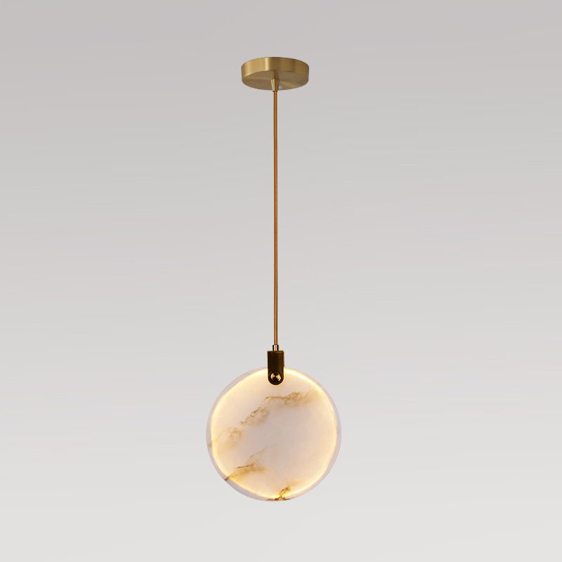 Harvest Alabaster Pendant Lamp Medium ? 9.8″ x H 9.8″ / Brass & White / Warm Light Pendant light