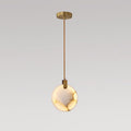 Harvest Alabaster Pendant Lamp Small ? 7.9″ x H 7.9″ / Brass & White / Warm Light Pendant light