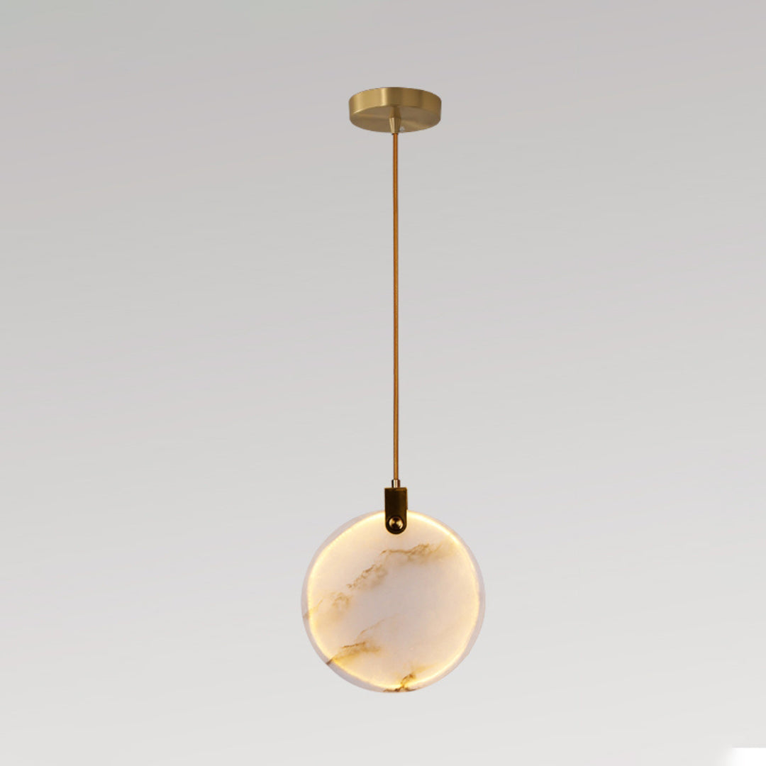 Harvest Alabaster Pendant Lamp Large ? 11.8″ x H 11.8″ / Brass & White / Warm Light Pendant light