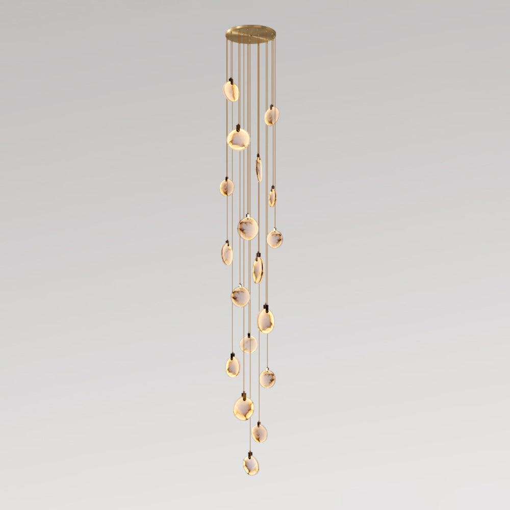 Harvest Alabaster Pendant Lamp 18 Heads ? 35.4″ x H 236.2″ / Brass & White / Warm Light Pendant light