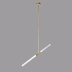 Hash Linear Suspension 2 heads ∅ 39.4″ x H 43.3″ / Dia 100cm x H 110cm / Gold + White / Warm White Pendant light