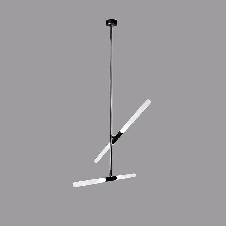 Hash Linear Suspension 4 heads ∅ 39.4″ x H 43.3″ / Dia 100cm x H 110cm / Black + White / Warm White Pendant light
