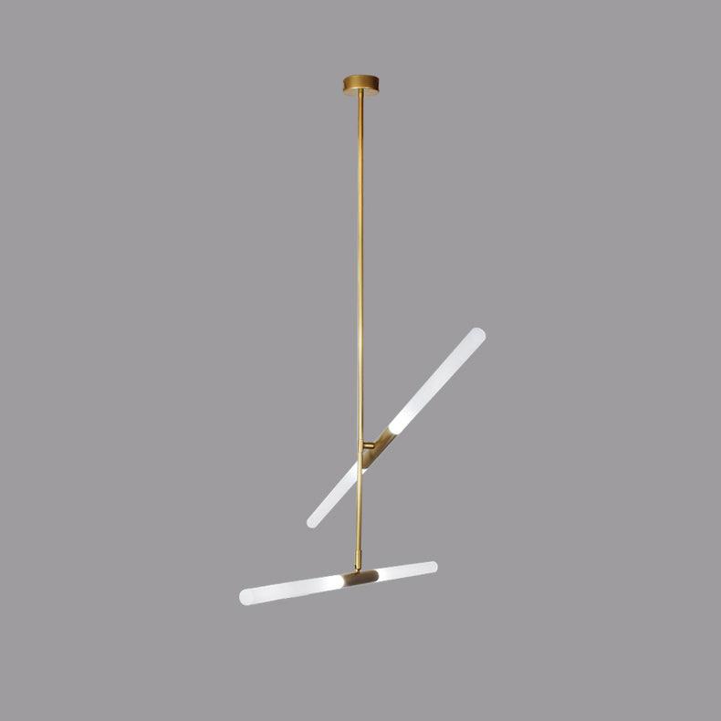 Hash Linear Suspension 4 heads ∅ 39.4″ x H 43.3″ / Dia 100cm x H 110cm / Gold + White / Warm White Pendant light