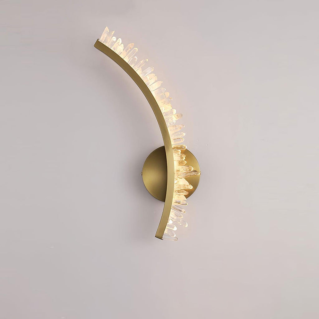 Hayes Wall Light ∅ 4.7″ x H 16.5″ / Dia 12cm x H 42cm（Power: ~15W） / Gold & Clear / Warm White Wall lamp