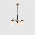 Hazelnut Branch Chandelier Dia 50cm x H 42cm / ∅ 19.7″ x H 16.5″ / Brass & Walnut wood Chandelier