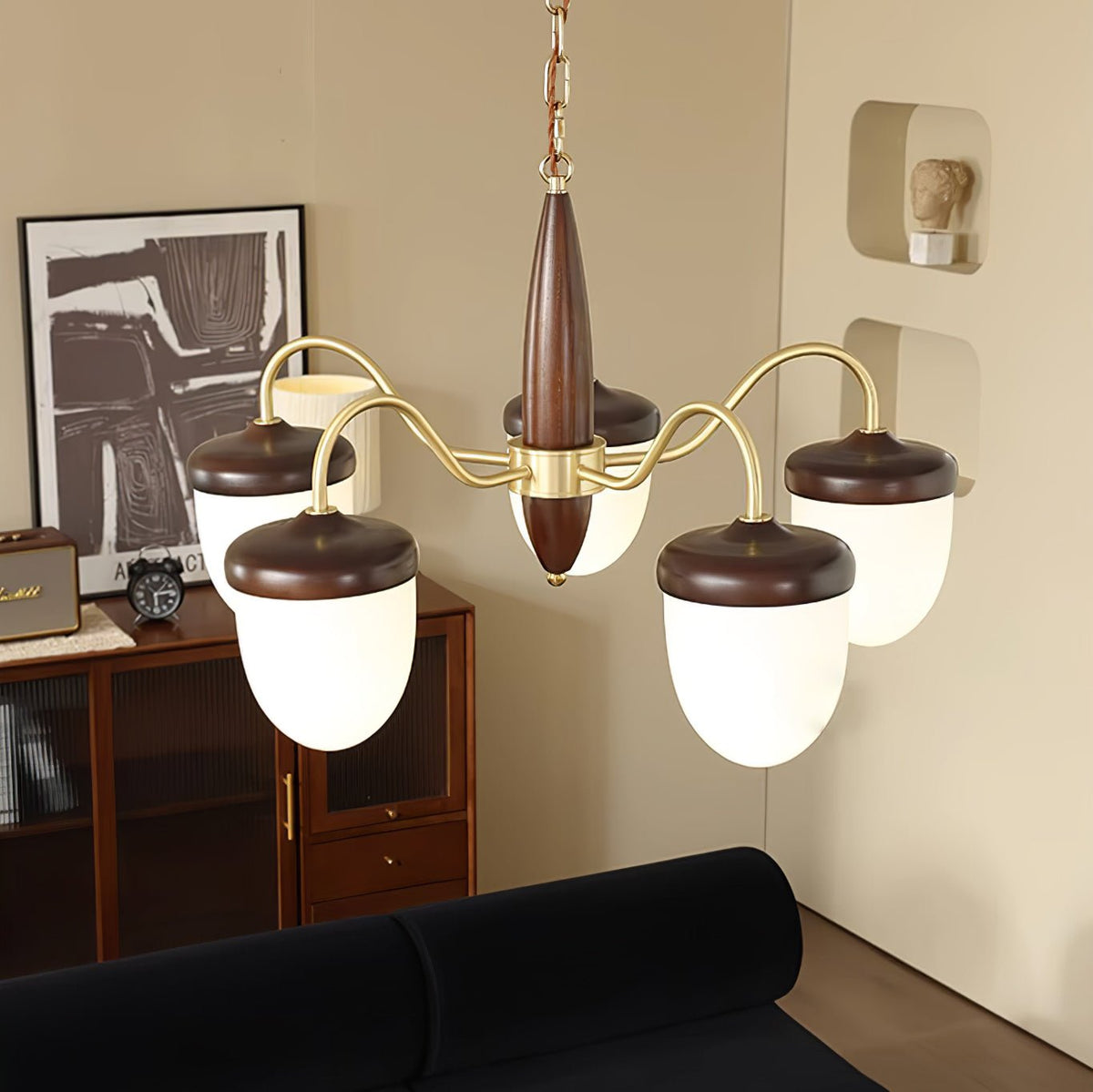 Hazelnut Branch Chandelier Chandelier