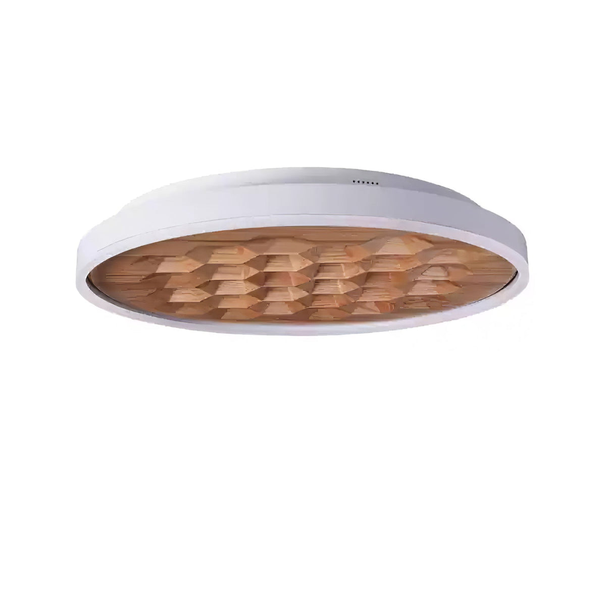 Heartwood Ceiling Lamp ∅ 23.6’’ x H 3.1’’ / White & Wood Color / Warm Light Ceiling lamp