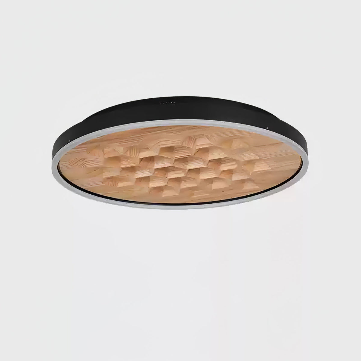 Heartwood Ceiling Lamp ∅ 23.6’’ x H 3.1’’ / Black & Wood Color / Warm Light Ceiling lamp