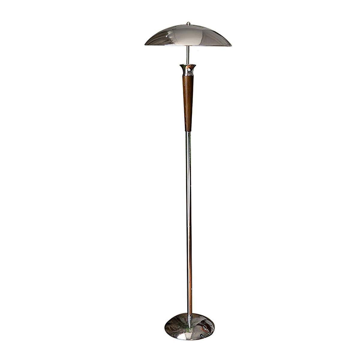 Helmet Floor Lamp ? 15.7″ x H 62.9″ / Dia 40cm x H 160cm / Chrome & Walnut / US plug Floor lamp