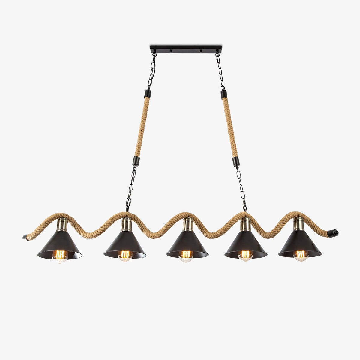Hemp Rope Industrial Wave Chandelier Chandelier