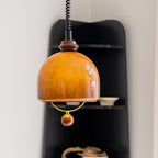 Herda Pendant Lamp ∅ 9.8″ x H 8.3″ / Dia 25cm x H 21cm / Dark walnut & Dark Brown Pendant light