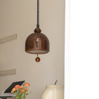 Herda Pendant Lamp ∅ 9.8″ x H 8.3″ / Dia 25cm x H 21cm / Dark walnut & Dark Brown Pendant light