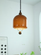 Herda Pendant Lamp ∅ 9.8″ x H 8.3″ / Dia 25cm x H 21cm / Dark walnut & Dark Brown Pendant light