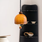 Herda Pendant Lamp ∅ 9.8″ x H 8.3″ / Dia 25cm x H 21cm / Dark walnut & Dark Brown Pendant light