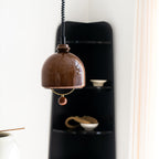 Herda Pendant Lamp ∅ 9.8″ x H 8.3″ / Dia 25cm x H 21cm / Dark walnut & Dark Brown Pendant light