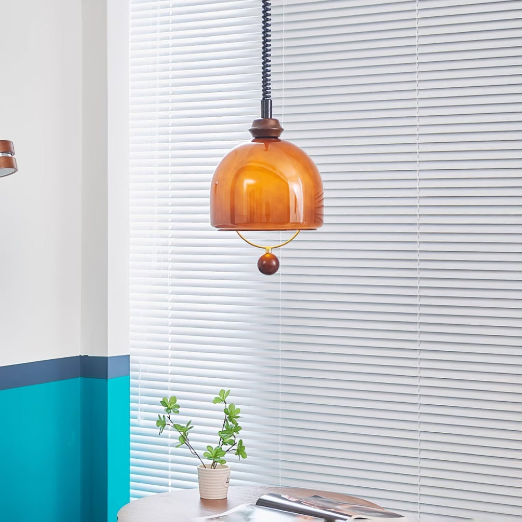 Herda Pendant Lamp ∅ 9.8″ x H 8.3″ / Dia 25cm x H 21cm / Dark walnut & Dark Brown Pendant light