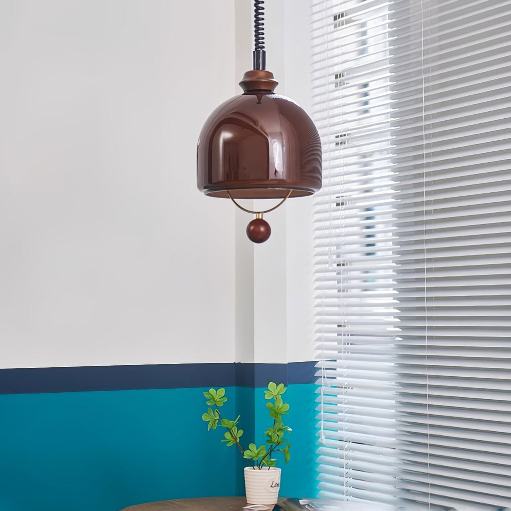 Herda Pendant Lamp ∅ 9.8″ x H 8.3″ / Dia 25cm x H 21cm / Dark walnut & Dark Brown Pendant light