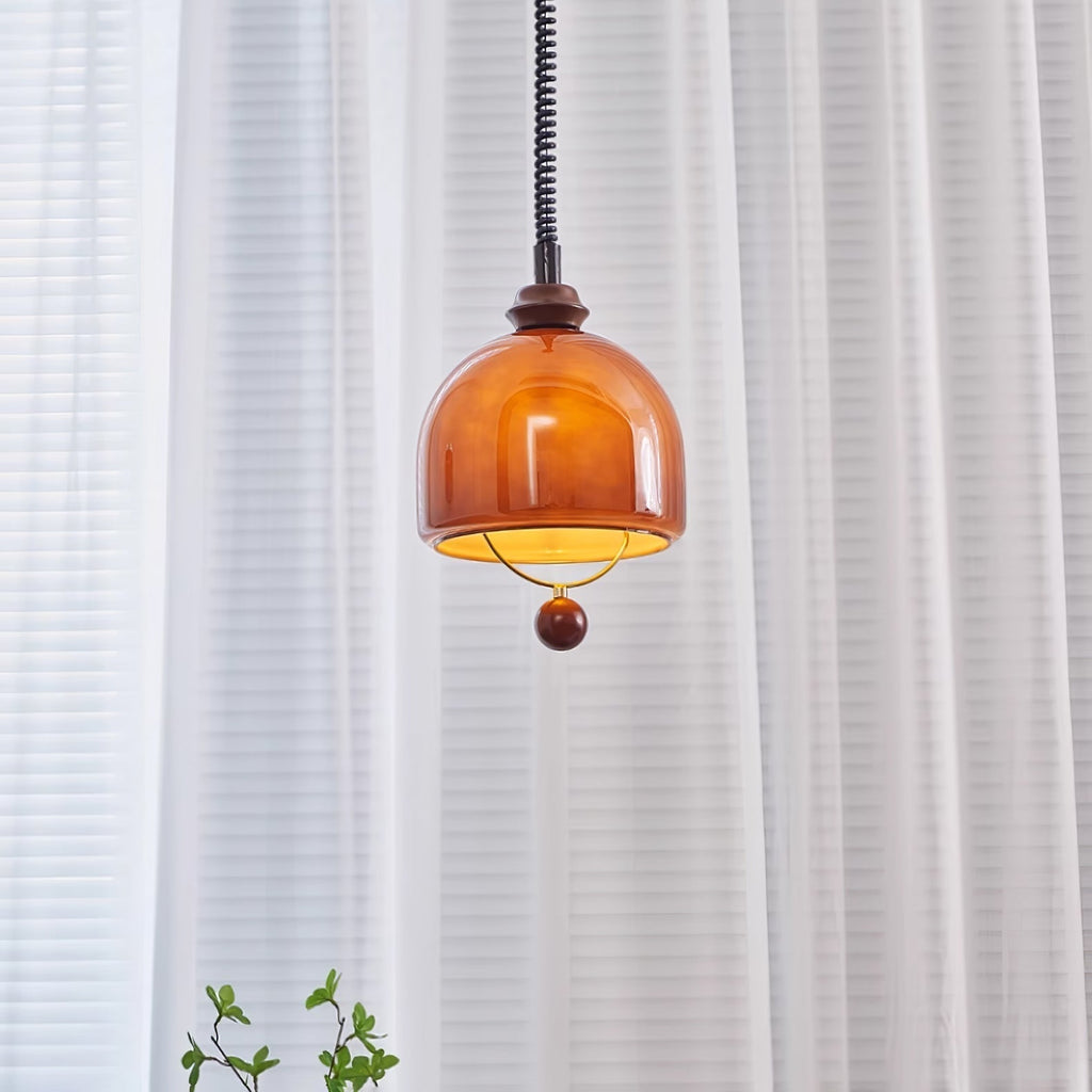 Herda Pendant Lamp ∅ 9.8″ x H 8.3″ / Dia 25cm x H 21cm / Dark walnut & Dark Brown Pendant light