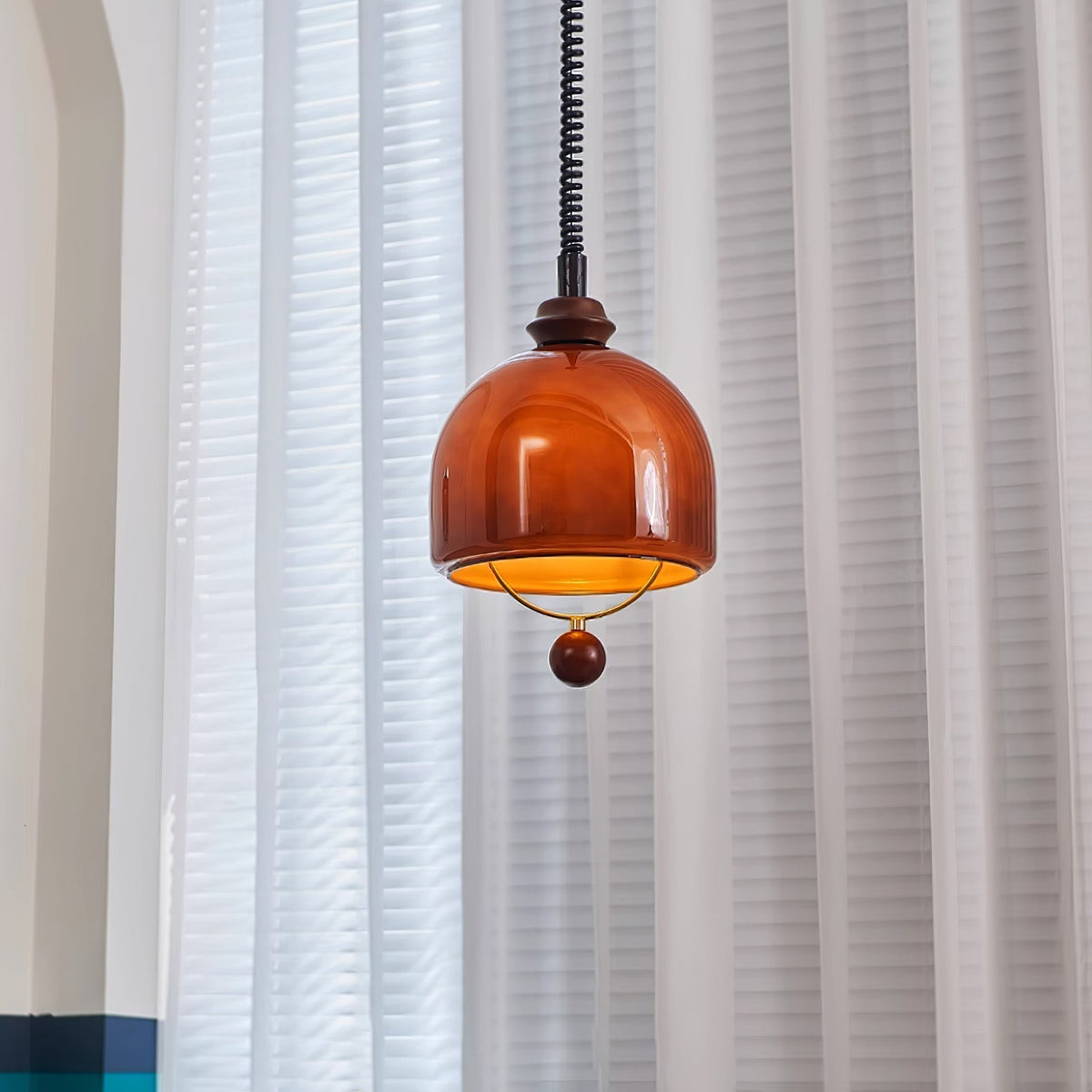 Herda Pendant Lamp ∅ 9.8″ x H 8.3″ / Dia 25cm x H 21cm / Dark walnut & Dark Brown Pendant light