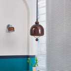 Herda Pendant Lamp ∅ 9.8″ x H 8.3″ / Dia 25cm x H 21cm / Dark walnut & Dark Brown Pendant light