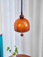Herda Pendant Lamp ∅ 9.8″ x H 8.3″ / Dia 25cm x H 21cm / Dark walnut & Dark Brown Pendant light