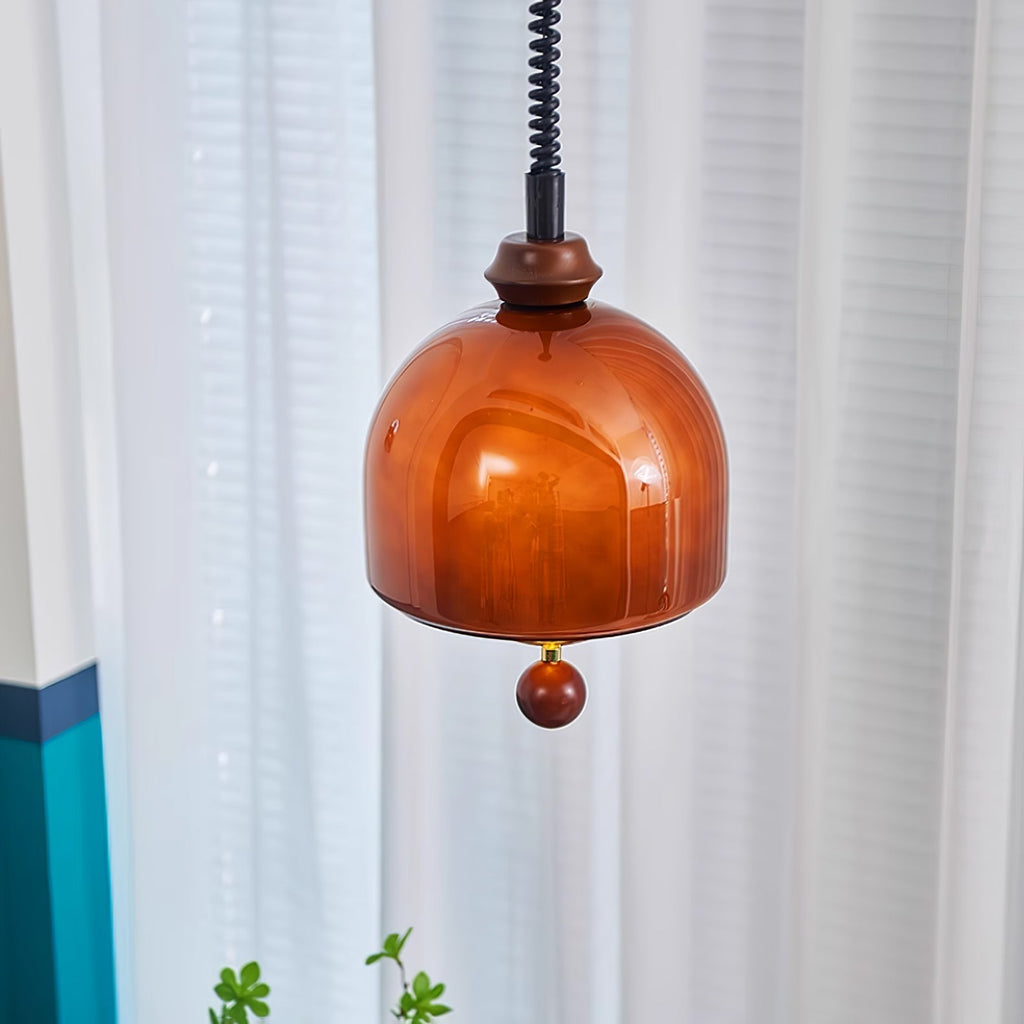 Herda Pendant Lamp ∅ 9.8″ x H 8.3″ / Dia 25cm x H 21cm / Dark walnut & Dark Brown Pendant light