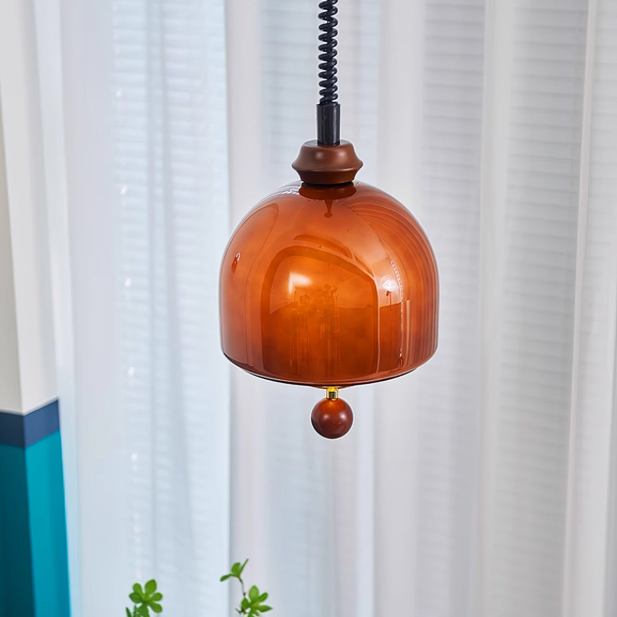 Herda Pendant Lamp ∅ 9.8″ x H 8.3″ / Dia 25cm x H 21cm / Dark walnut & Dark Brown Pendant light
