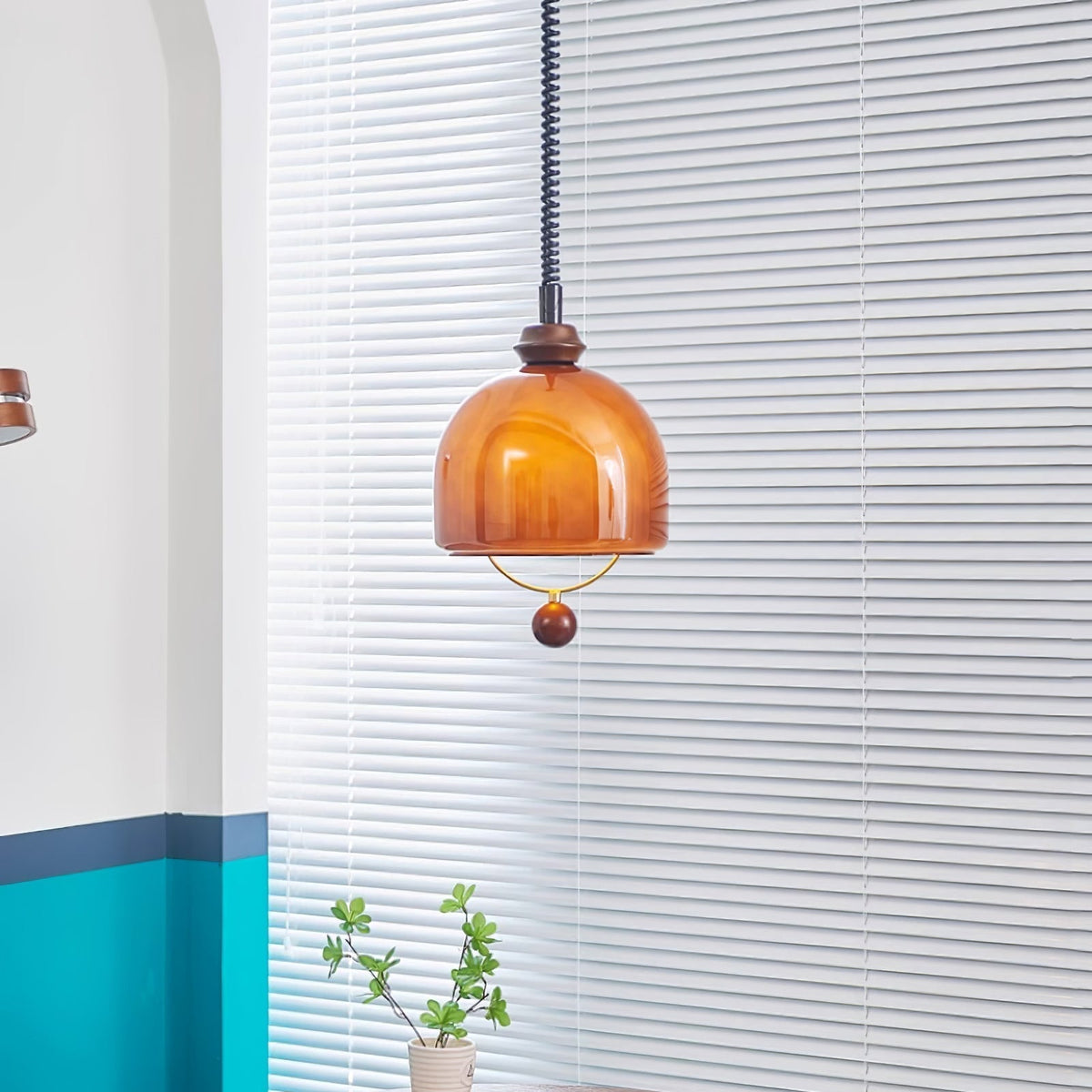 Herda Pendant Lamp ∅ 9.8″ x H 8.3″ / Dia 25cm x H 21cm / Dark walnut & Dark Brown Pendant light