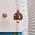 Herda Pendant Lamp ∅ 9.8″ x H 8.3″ / Dia 25cm x H 21cm / Dark walnut & Dark Brown Pendant light