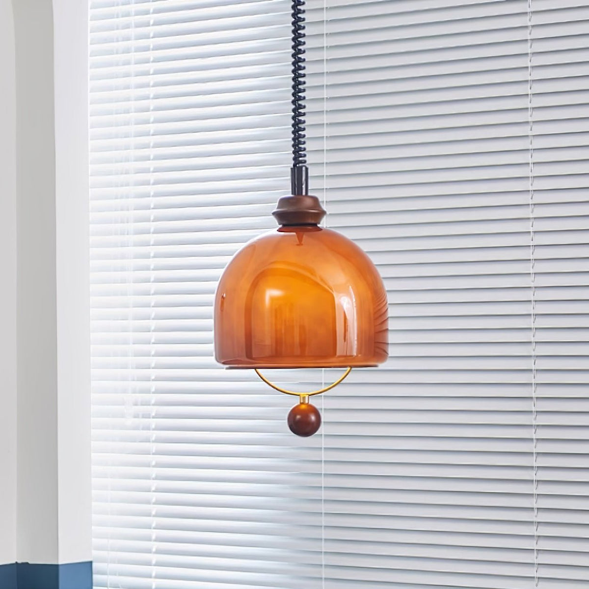 Herda Pendant Lamp ∅ 9.8″ x H 8.3″ / Dia 25cm x H 21cm / Dark walnut & Dark Brown Pendant light