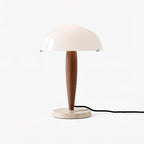 Emerson Table Lamp ∅ 9.8″ x H 15″ / Dia 25cm x H 38cm / Dark walnut & White / US Plug Table lamp