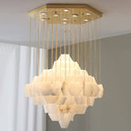 Hexa Alabaster Cascade Chandelier