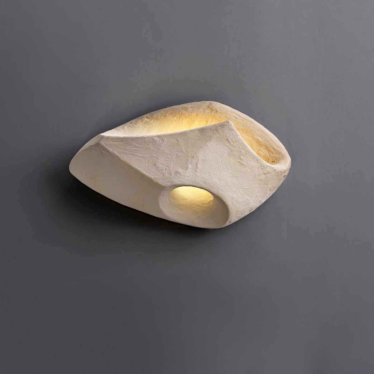 Cement Hollow Wall Light Model B ? 11.2″ x H 9.6″ / Dia 28.5cm x H 24.5cm / Cement grey Wall lamp